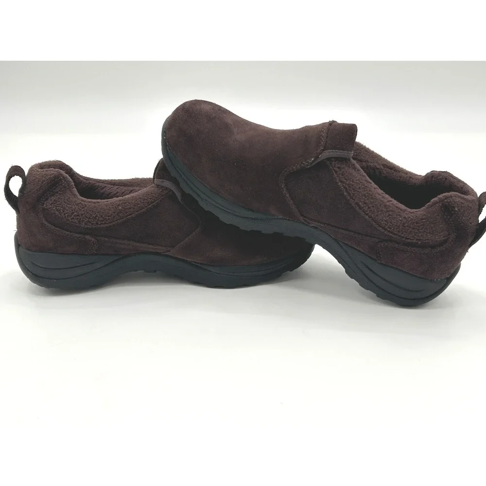 L.L Bean‎ PrimaLoft Suede Slip On Shoes Brown Cozy Outdoor Womens 8.5 - Picture 4 of 10